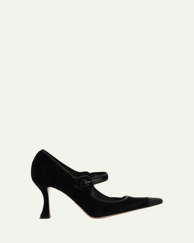 85mm Jada Velvet Mary Jane Pumps